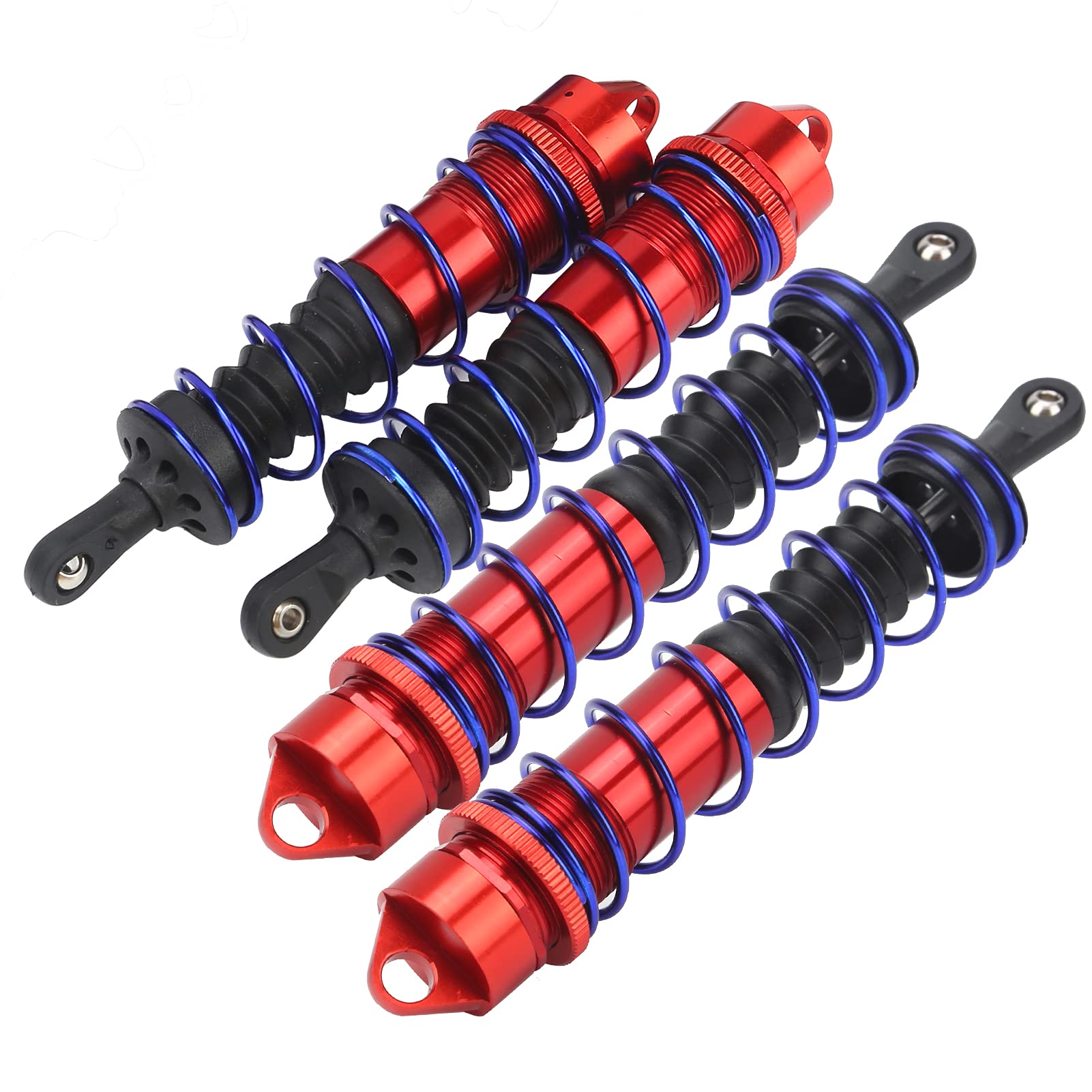 VGEBY Amortiguadores Delanteros Y Traseros De Aluminio 120/140 Mm Para Coches RC 1/8 – Set De 4 Piezas, Color Rojo