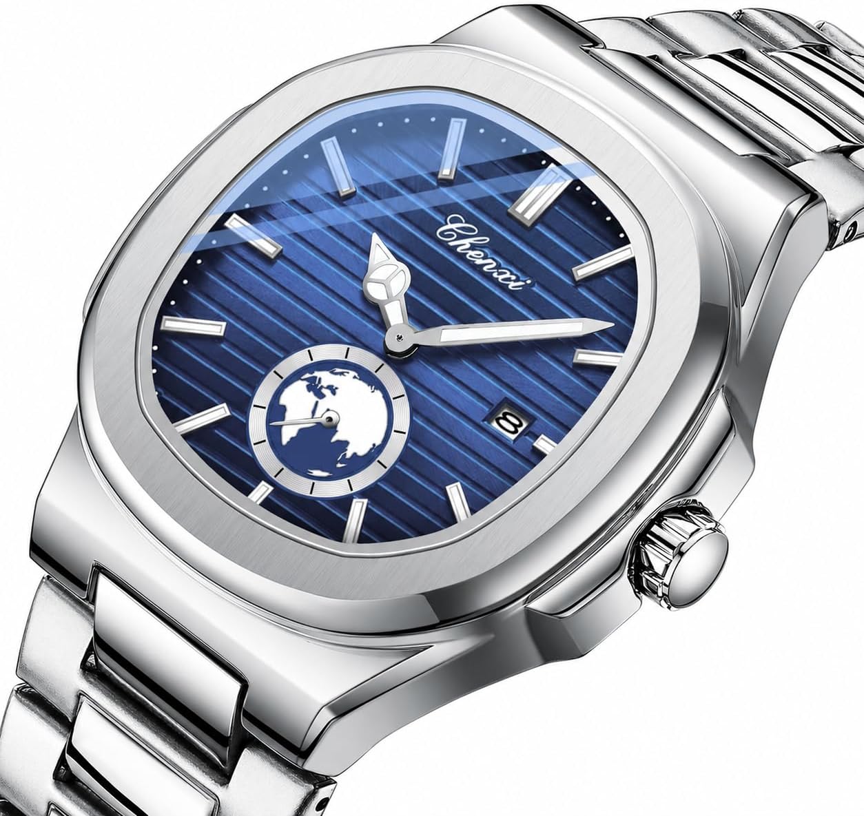 Gosasa Mens Quartz Watch with Date, Stainless Steel Business Bracelet Watch image 3
