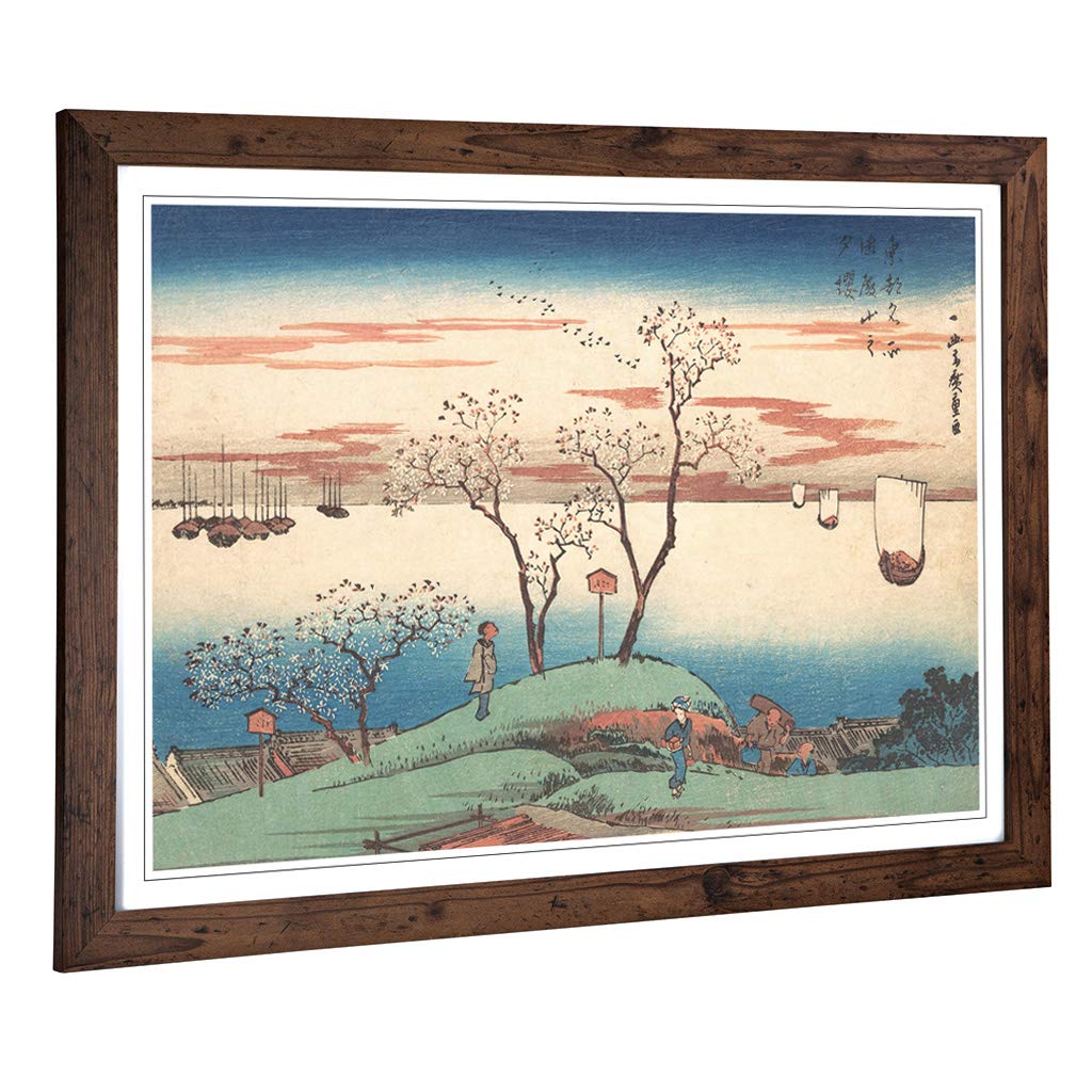 Big Box Art Framed Print of Hiroshige Japanese Oriental (24) Design | Wall Art Picture | Home Decor for Kitchen, Living Room, Bedroom, Hallway, Walnut, A2 / 24.5x18 Inch / 62x45cm