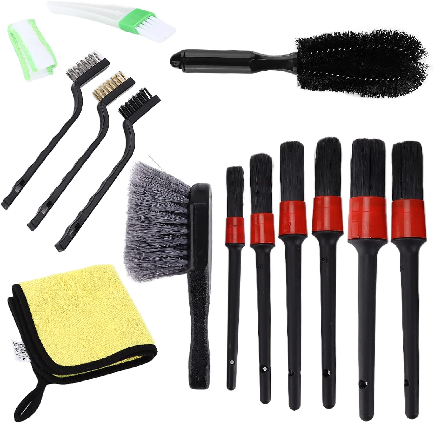 Tbest Car Detailing Brush Kit, 5 Brushes for Clean Wheels