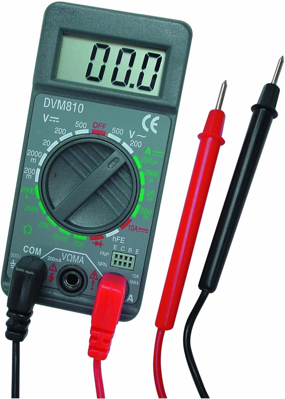 VELLEMAN DVM810 Digit Mini Digital Multimeter, 19 Ranges, 10 Amp Max, 3-1/2", 1.5"