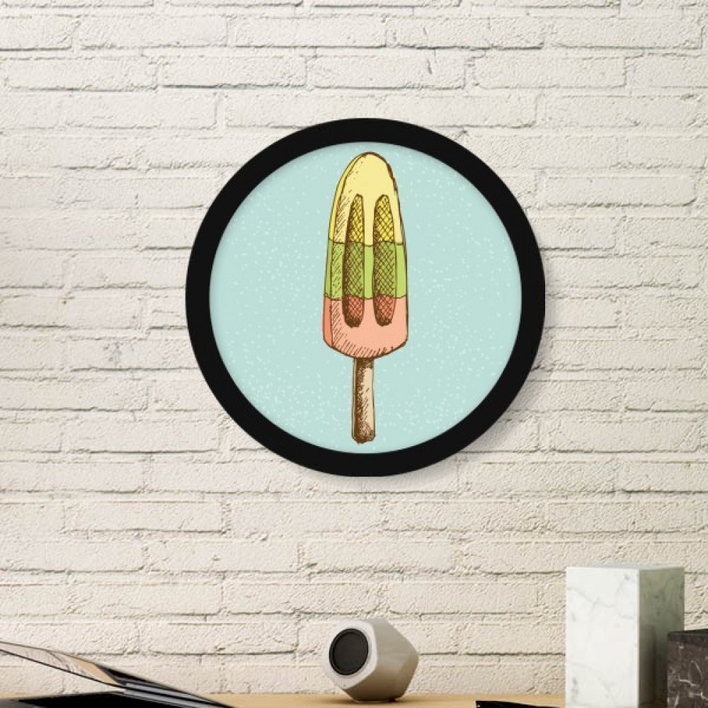 Cadre photo rond bois noir peinture de glaces colorées, une idée cadeau déco originale