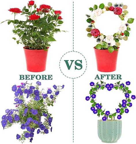 Miniatura 4 de Halatool Paquete de 4 enrejados de metal negro para plantas trepadoras, estructura de soporte de tallo de vid de hierro de 13 pulgadas, soporte de