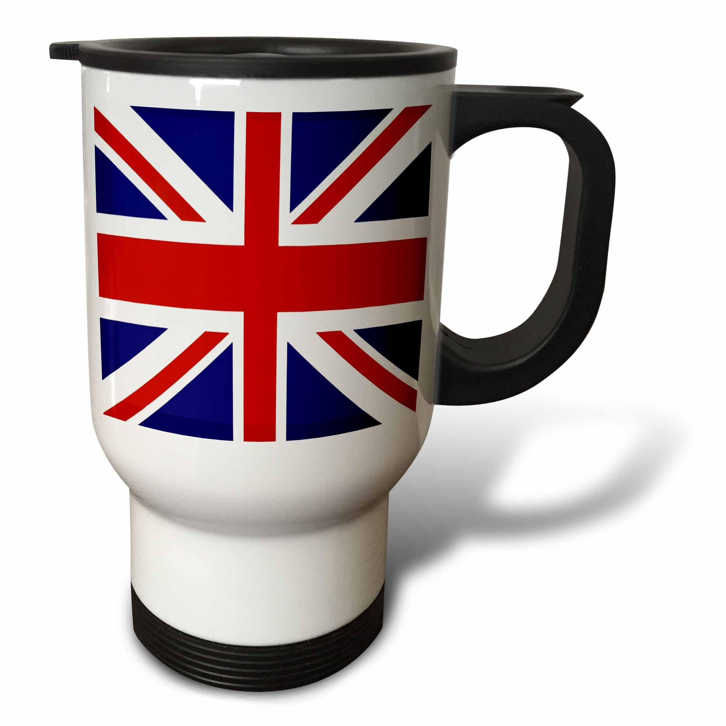 3dRose Union Jack Old British Naval Flag Stainless Steel Travel Mug, 14-Ounce