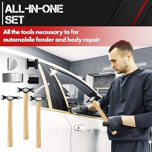 Miniatura 9 de C&T Kit de herramientas de reparación de carrocería de automóviles, 7 piezas, kit de herramientas de reparación de carrocería de automóvil, juego de
