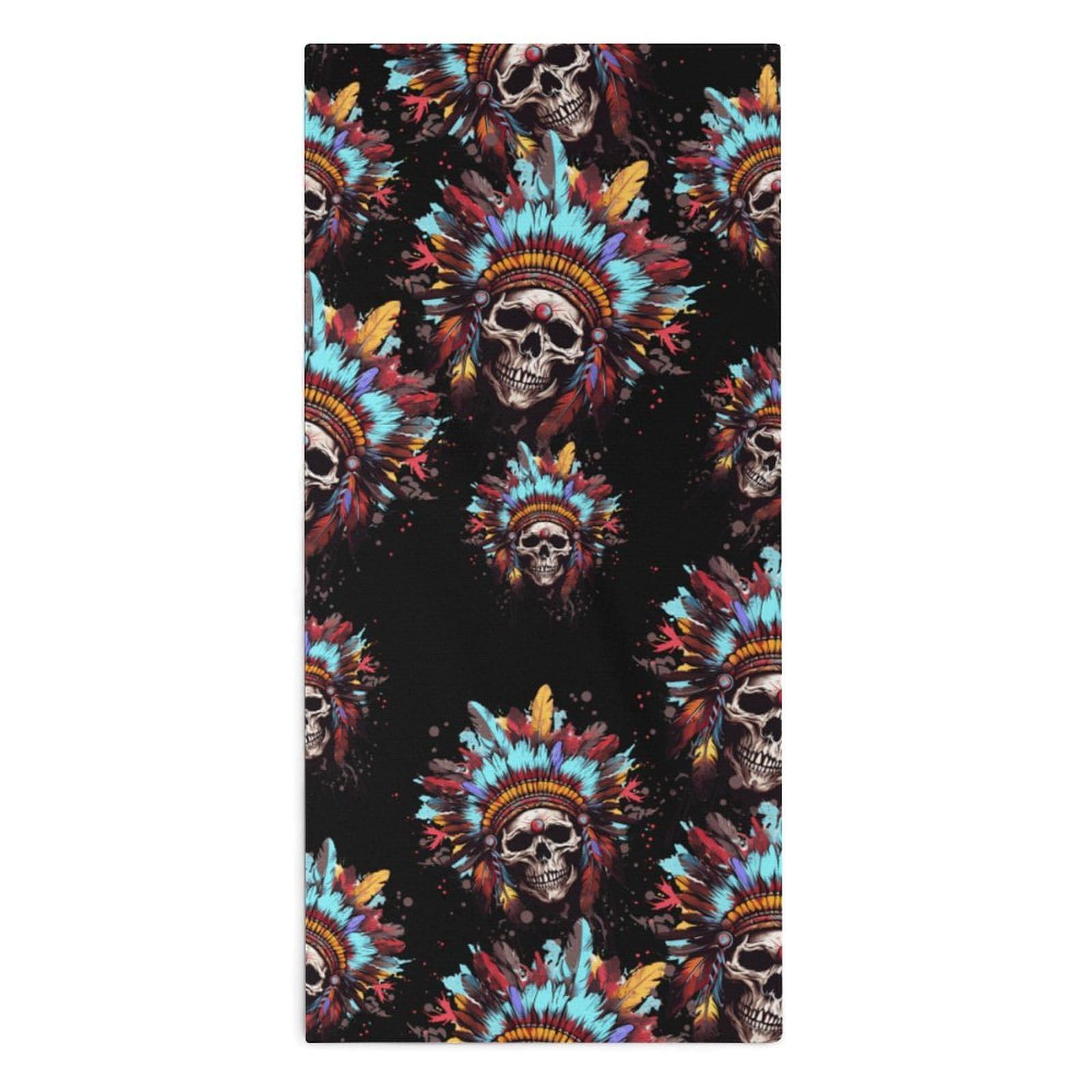 TXFBTRFSA Americans-Indian Skull Chief Hand Towels for Adult Face Towel Bath Beach Swim Accessories