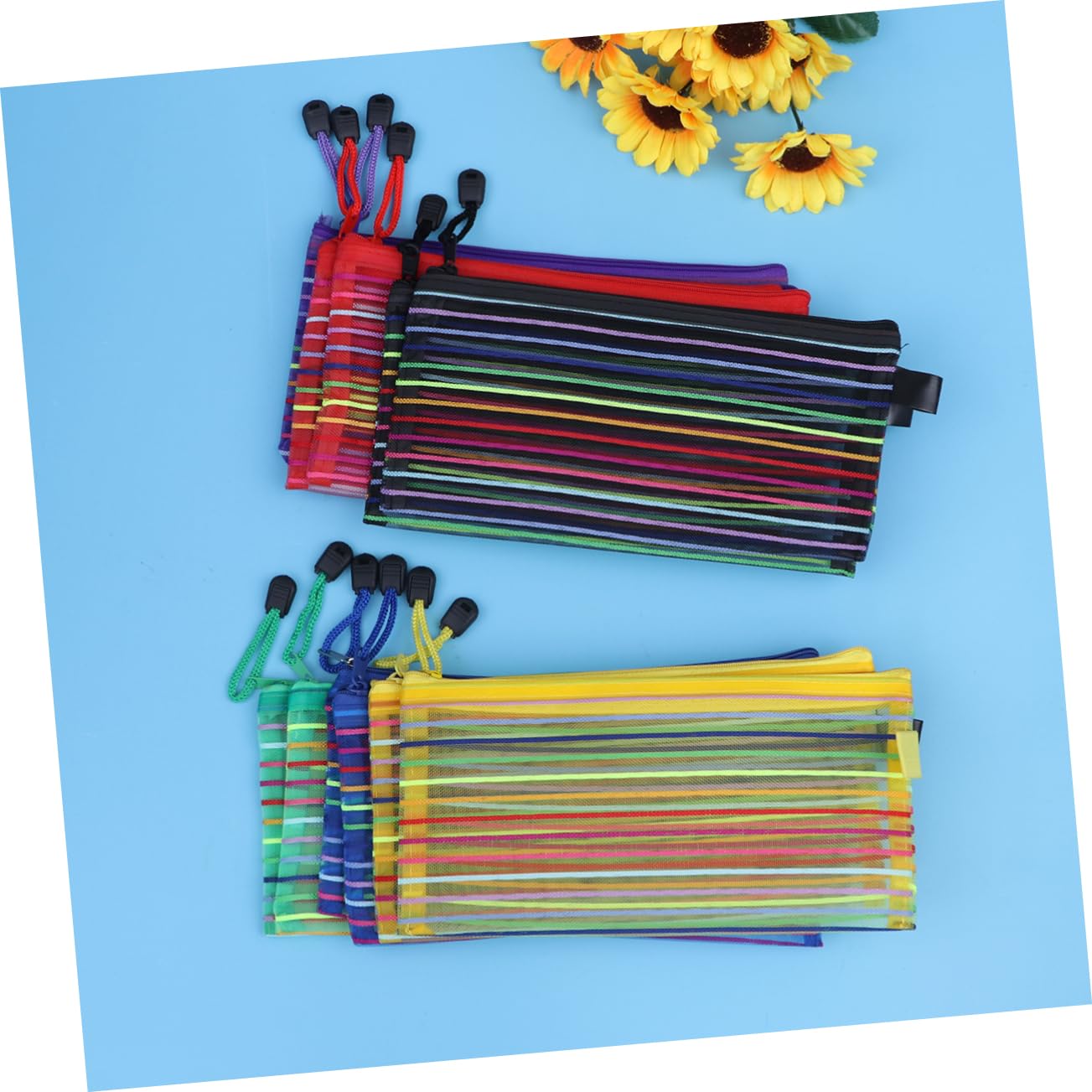 3 Set Di Eleganti Astucci in Tela Astucci in Rete Portapenne Per Cosmetici Ufficio Scuola Laurea Di Compleanno 12 Pezzi * 3