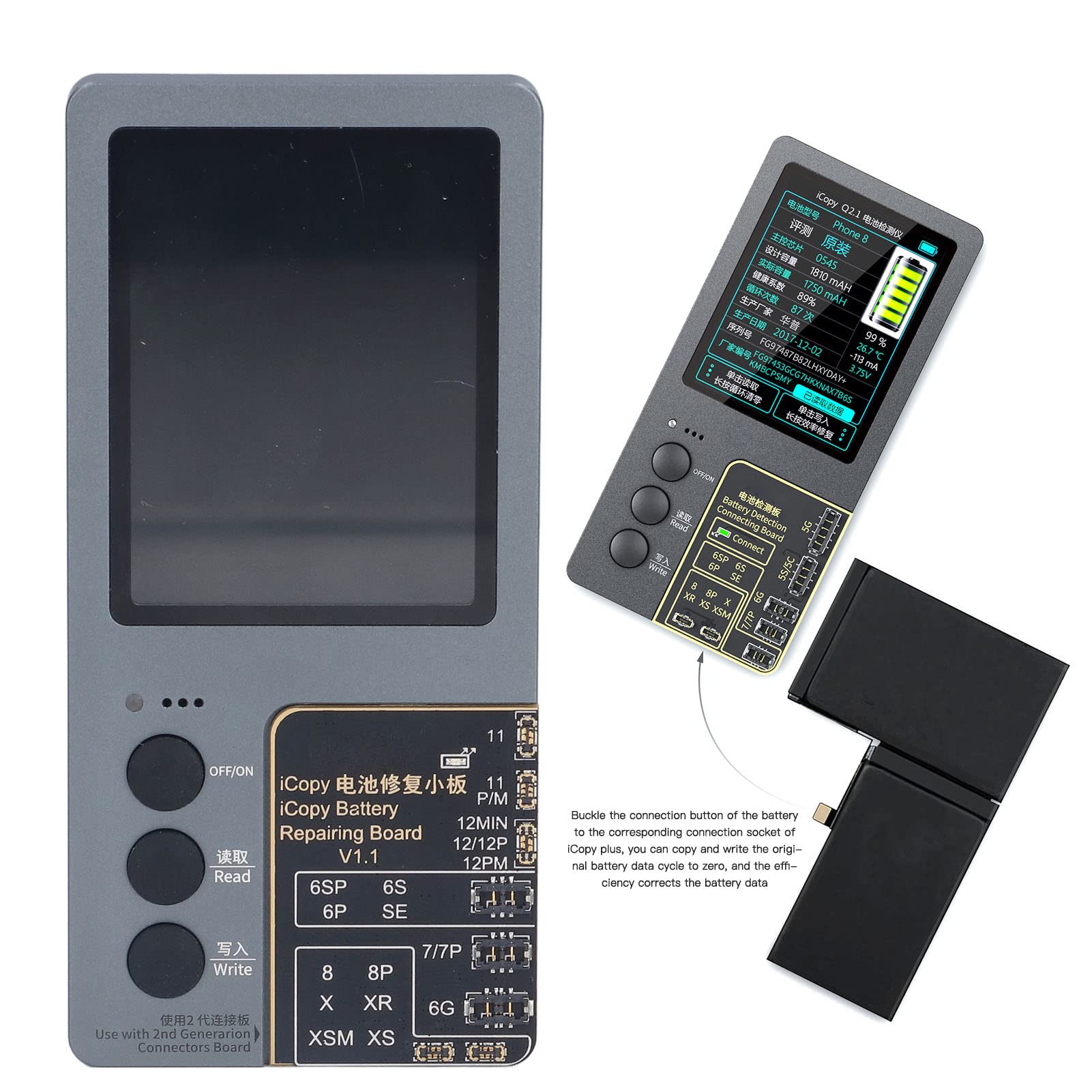 ICopy Plus 2.2 Vibrator-Display-Reparaturinstrument, Lichtsensor True Tone  Vibration, Kopfhörer-Reparatur mit 2,8-Zoll-HD-Bildschirm: Amazon.de:  Computer & Zubehör