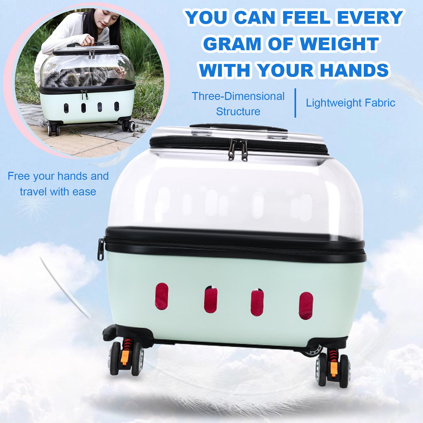 Mochila transparente para transportar mascotas, diseño totalmente transpirable para viajes seguros y cómodos, senderismo y viajes al aire libre