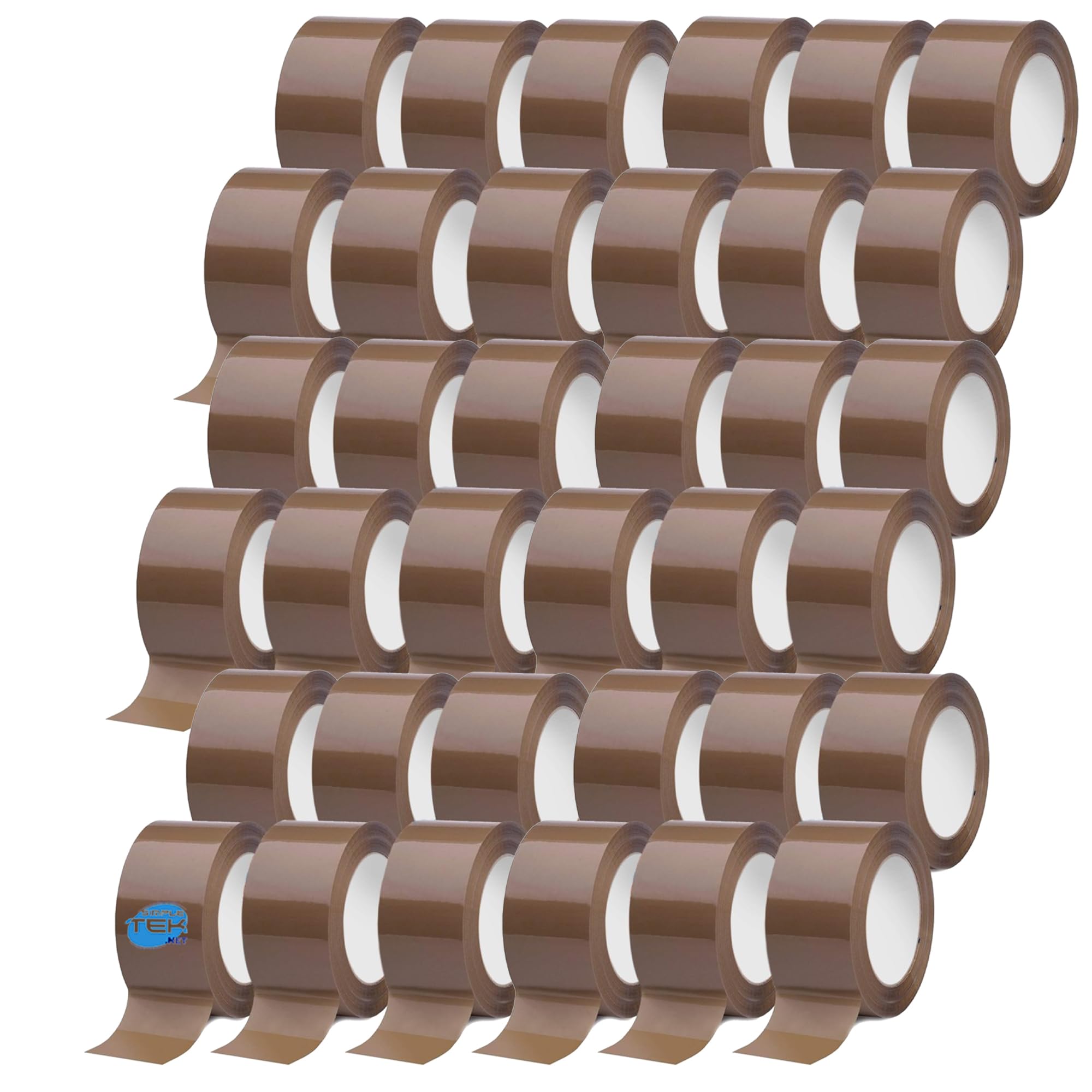 SIMPLETEK - 36 X Rotolo Nastro Adesivo Silent Silenzioso Marrone Avana Imballo Pacchi Trasloco No-Rumore 132 metri x 50 mm (36 pezzi)