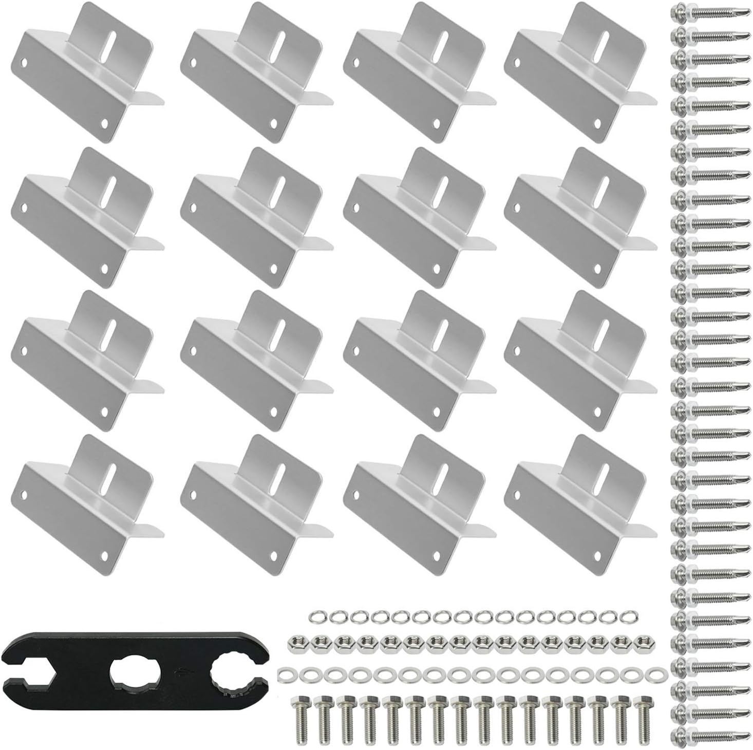 Yaegoo Solar Panel Mounting Z Brackets Kit with Nuts and Bolts for RV Camper,Boat,Wall and Other Off Gird Roof Installation,A Set of 4 Units (4 Set)