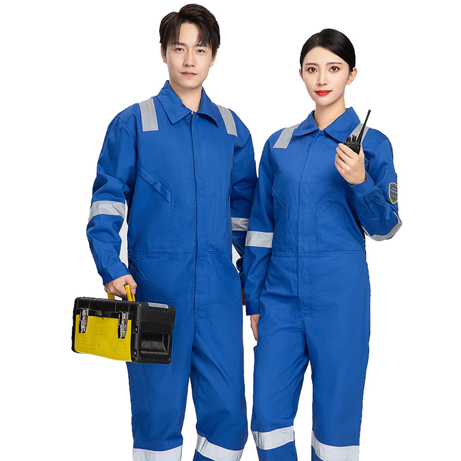 Monos De Trabajo con Raya Reflectante Y Bolsillo con Cremallera, Ropa De Trabajo De Mono De Prevención Electrostática