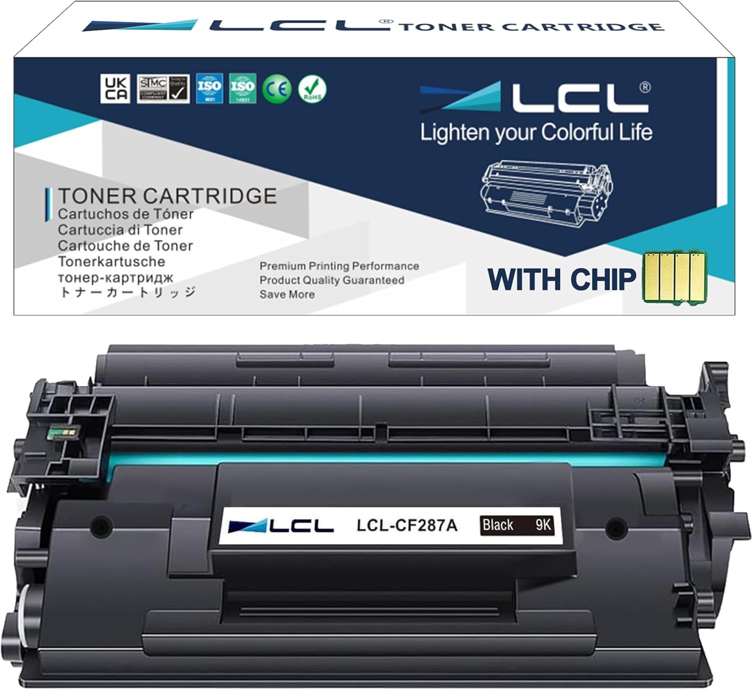 LCL 87A Black Toner Cartridge Replacement for HP 87A CF287A 87X CF287X for HP LaserJet Enterprise M506 M506n M506dn M506x Pro M501 M501n M501dn MFP M527 M527dn M527c Printer (1-Pack)