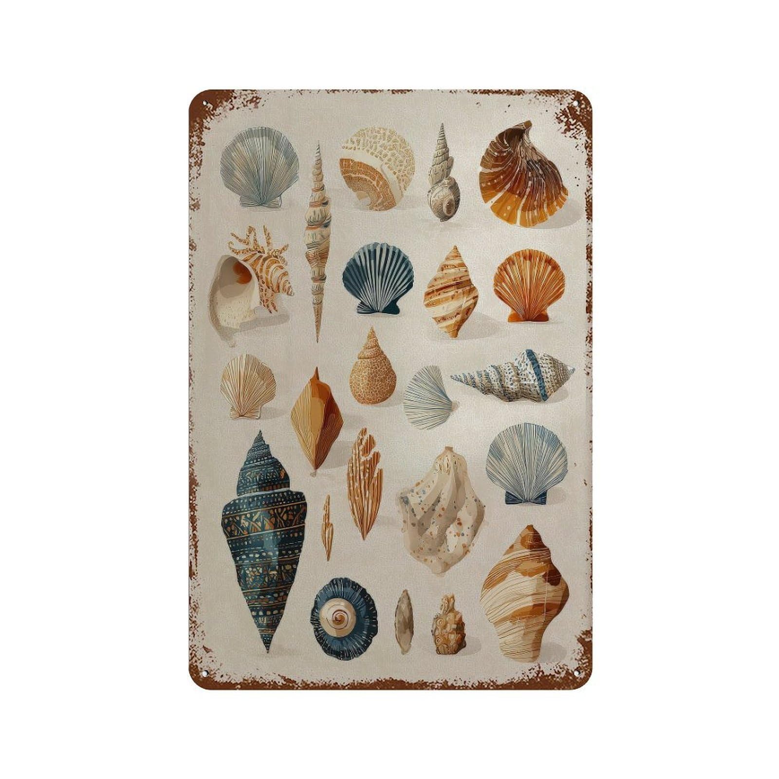 xiaoxiaoshen Seashells. Coastal Wall Decor Art Metal Tin Poster Modern Home Decor Art Home Bar Shop Decorations Vintage Sign 30x20cm