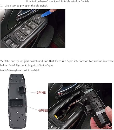 Miniatura 5 de Interruptor de elevalunas eléctrico maestro del lado del conductor 04602535AI 04602535AH apto para Chrysler Town & Country Dodge Grand Caravan
