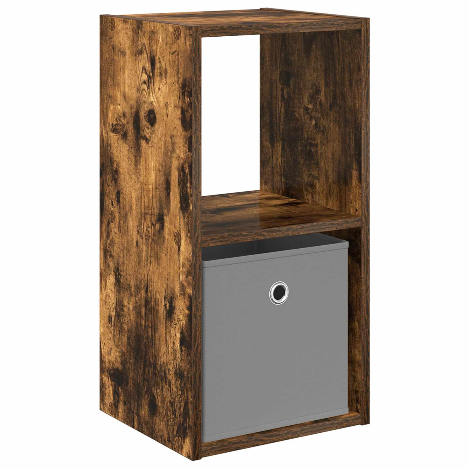 Roble ahumado rectangular con almacenaje moderno 30 5 x 27 x 59 5 cm Marrón