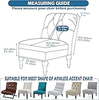Vista 5 de Funda para Silla de Acento sin Brazos, Funda Elástica para Silla Súper Ajuste, Funda Protectora de Muebles para Silla sin Brazos para Sala de Estar