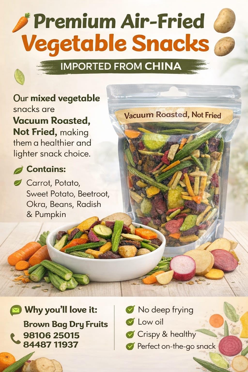 Brown Bag Ultra Crispy Vegetables Chips, Mixed Vegetable Crisps (250G)-image-31