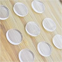 LINOUPOWER510 Clear Non-Adhesive Glass Table Top Bumper Pads - 3mm Thick Anti-Slip Rubber Spacers, 20 Pack