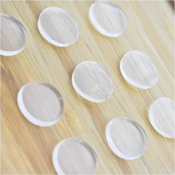 LINOUPOWER510 Extremely Soft Clear Glass Table Top Anti Slip Bumper Pads Non-Adhesive Rubber Spacers Dots,3mm Thickness. 20Count