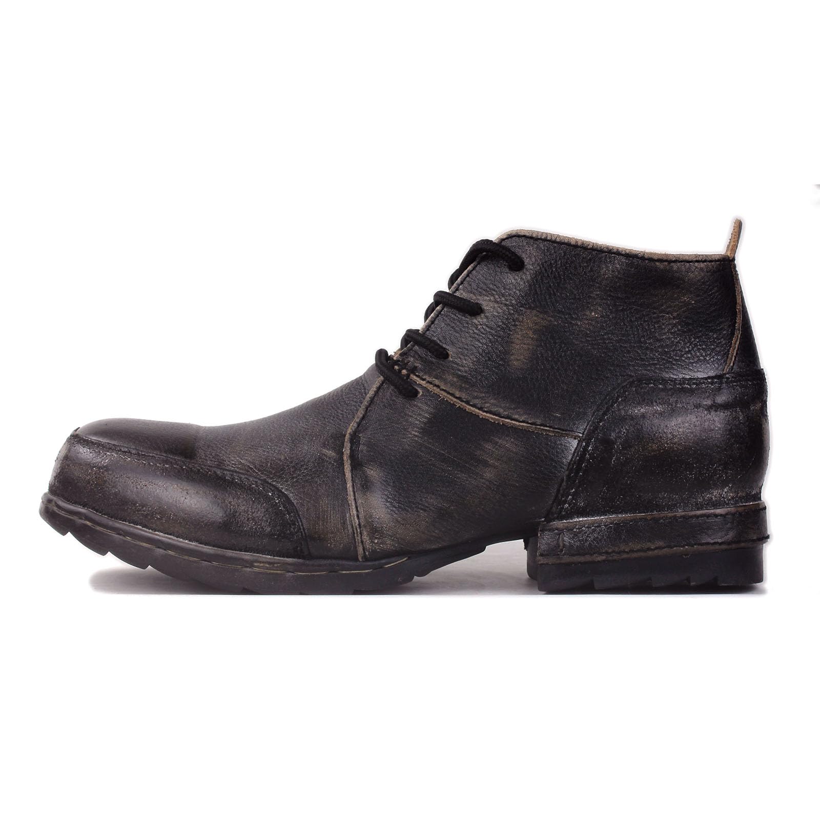 OSSTONE Vintage Braun Herren leder retro chukkastiefel Worker biker boots-motorrad-leder-schuhe für Schnürstiefeletten boots OS-6015-7-Vintage-DE-R
