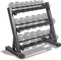 Marcy DBR-86 3-Tier Dumbbell Rack - Heavy-Duty Steel Organizer for Dumbbells, Kettlebells & Weight Plates