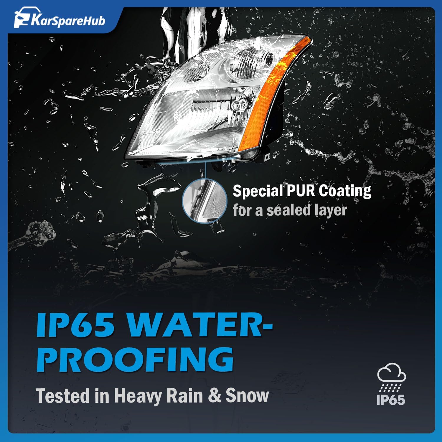 Headlights W/B for 2007-2009 Nissan Sentra 4-Dr，L+R