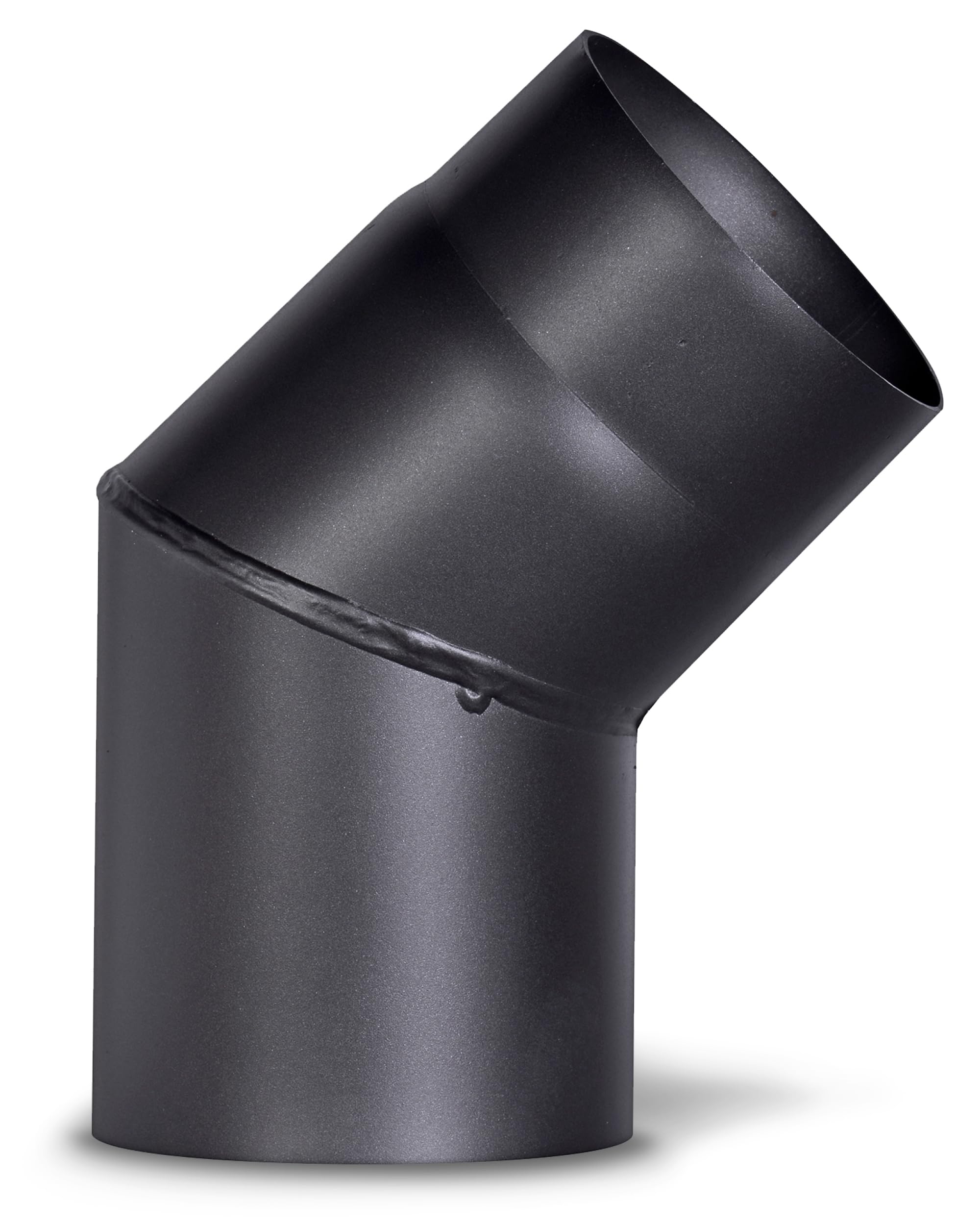 FIREFIX R120/B4O Ofenrohrbogen aus 2 mm starken Stahl (Rauchrohr) in 120 mm Durchmesser, für Kaminöfen und Feuerstellen, Senotherm, schwarz, 45 Grad, ohne Reinigungstür