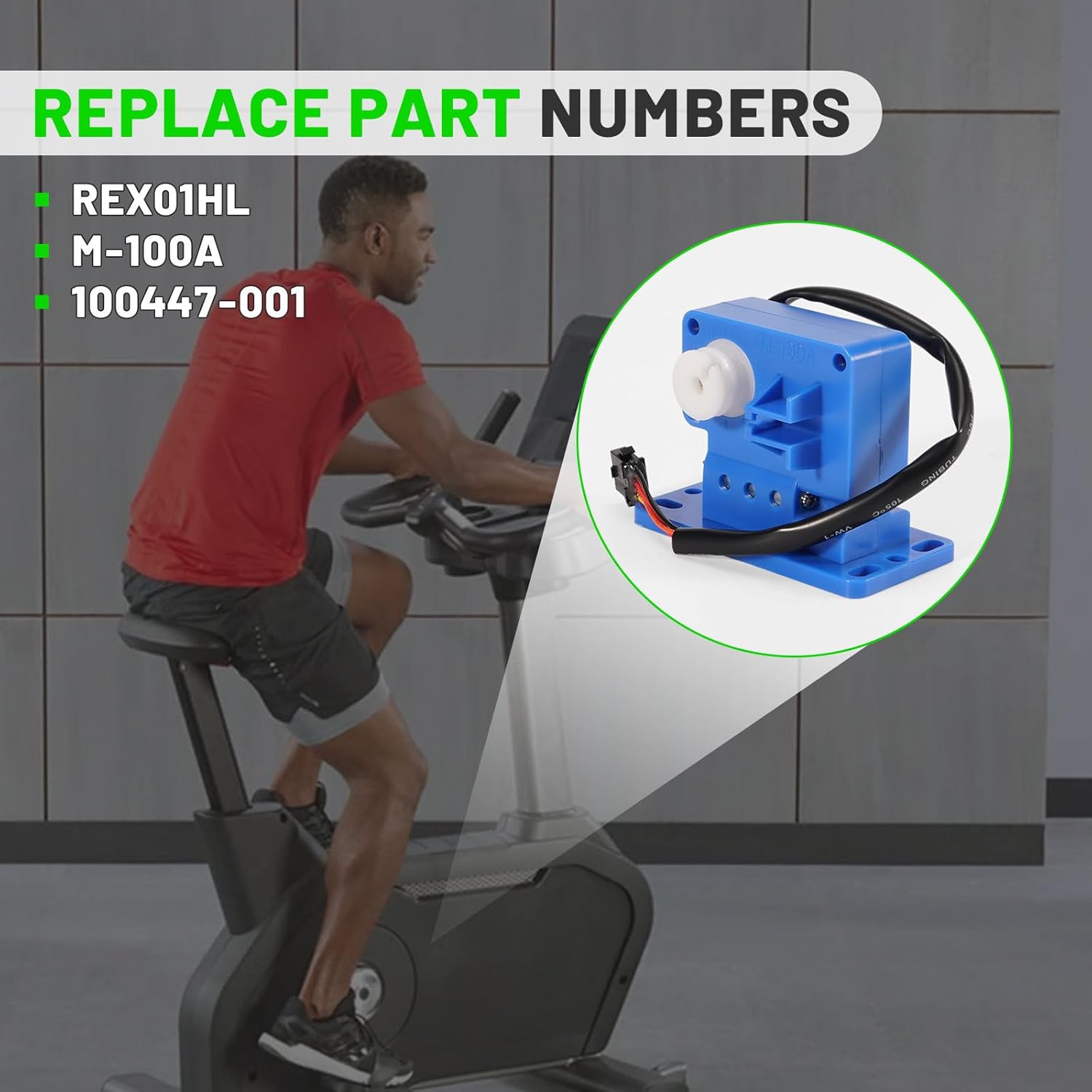 LEAPTREND REX01HL Resistance Gear Servo Motor Brake Tensioner Fit for Life Fitness C1 X1 X3 X5/Pacemaster Silver XT/Octane Q35 Q37 XR6 e ce ci Bike Elliptical, Replace Tension Motor (Blue) 100447-001