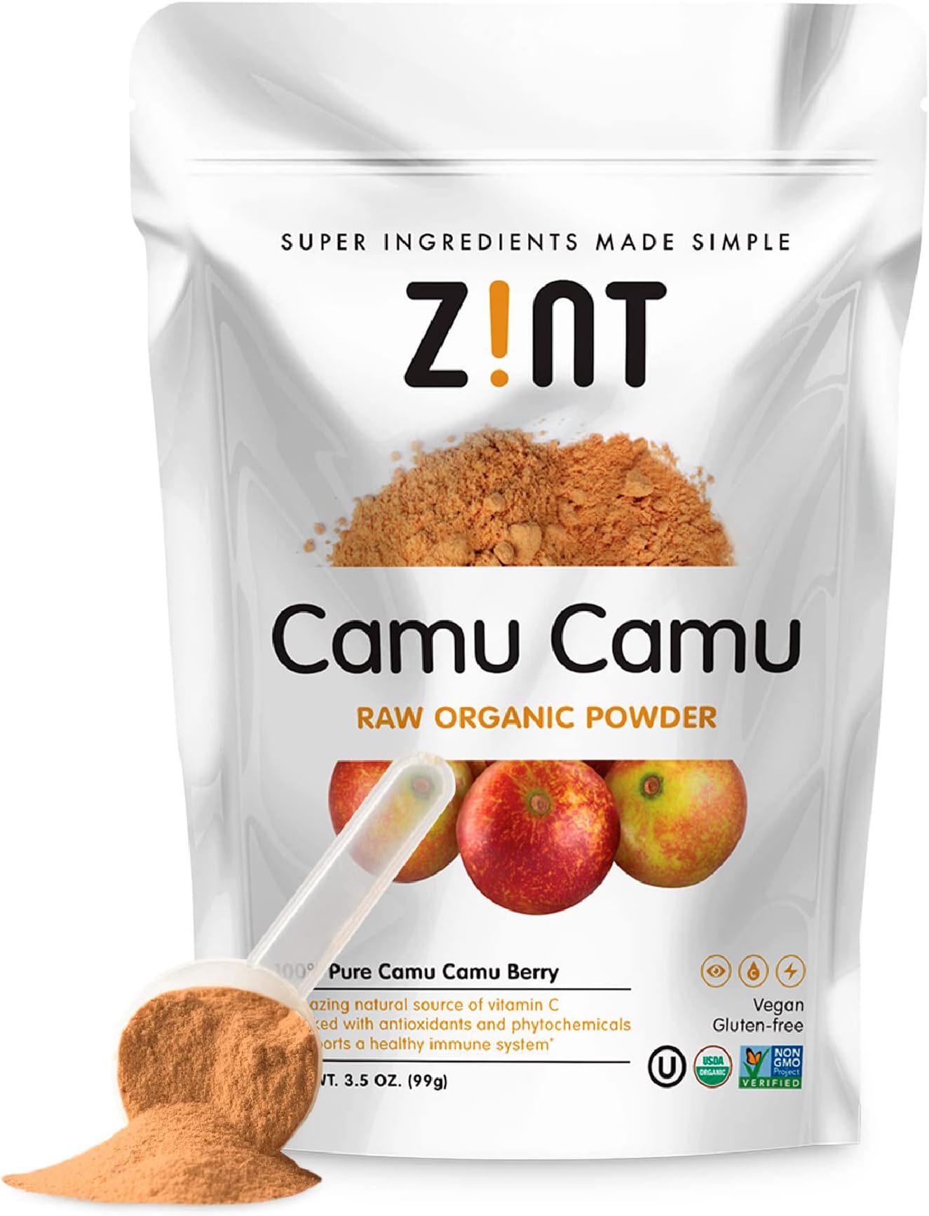 Zint Camu Camu Powder, Natural Vitamin C Raw Organic Antioxidant Superfood, Immune Support Booster, Super Vitamin C Berry, 3.5oz