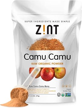 Camu Camu Powder, Natural Vitamin C by Zint Raw Organic Antioxidant Superfood - Immune Support Booster & Anti Aging - Non GMO, Super Vitamin C Berry 3.5 oz