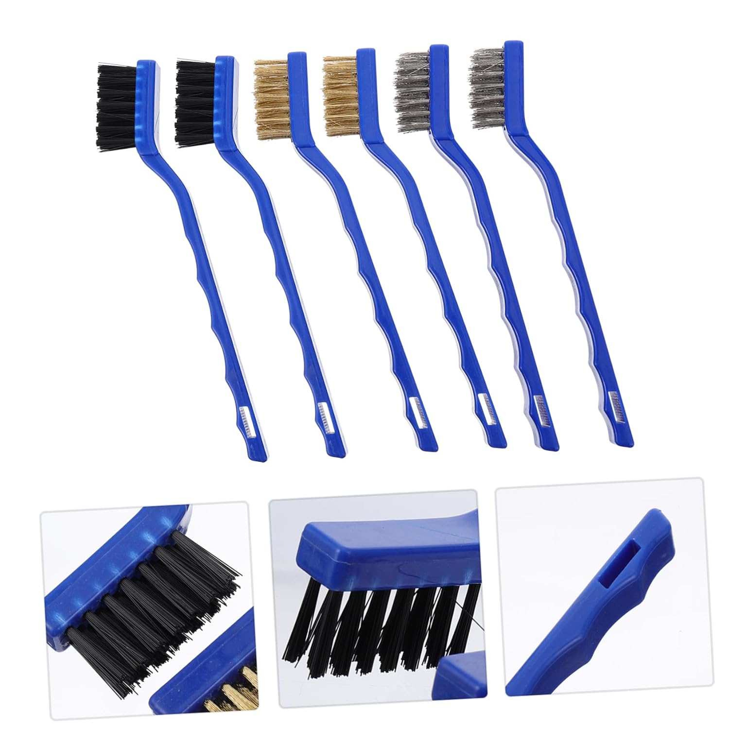 18pcs Mini Wire Brush Wire Scratch Brush for Engine Cleaning Curved Handle Scraper for Detailing