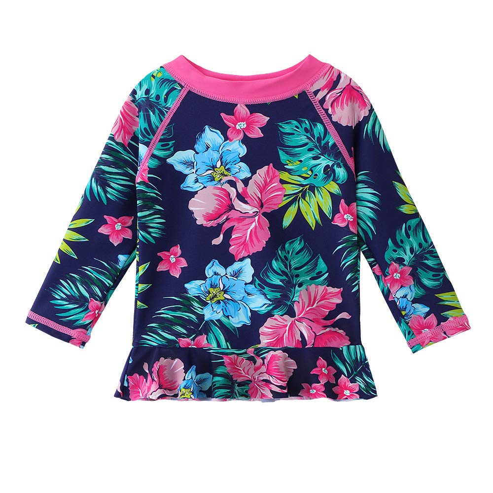 XFGIRLS Costume da Bagno a Due Pezzi, a Maniche Lunghe, Anti-UV, per Bambine da 3 Mesi a 6 Anni