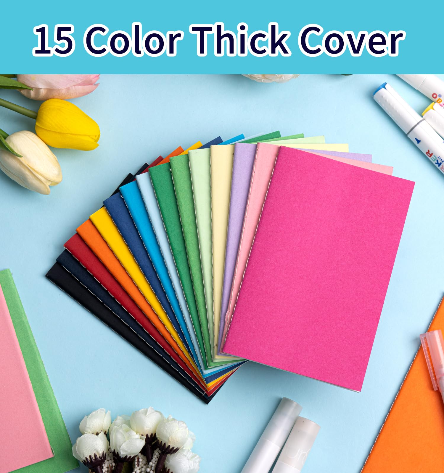 Paquete de 60 cuadernos coloridos de bolsillo en blanco, diarios a granel, cuadernos pequeños de 3.5 x 5.5, 30 hojas/60 páginas, mini cuadernos para niños, viajeros, estudiantes, suministros escolares