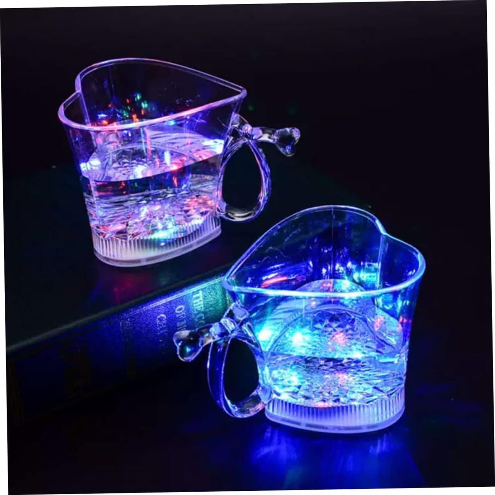 Jarras de cerveza personalizadas Jarras, jarras de cerveza, jarras de cerveza, 4 piezas Taza luminosa Tazas de cerveza de plástico Vasos brillantes Vasos de agua de plástico Vaso con purpurina Vaso de