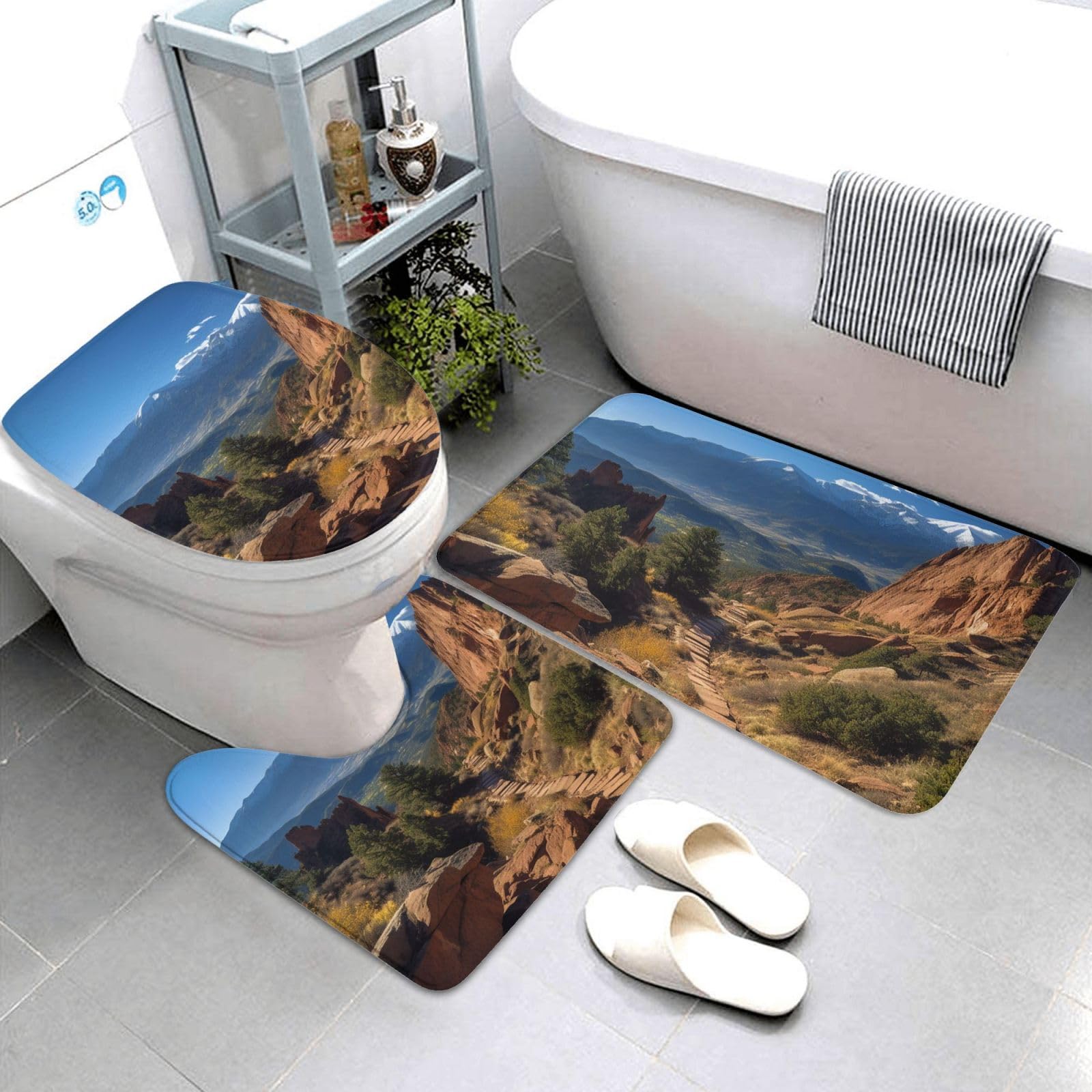 Tapis de bain lavables Pikes Peak Colorado pour garder vos sols secs