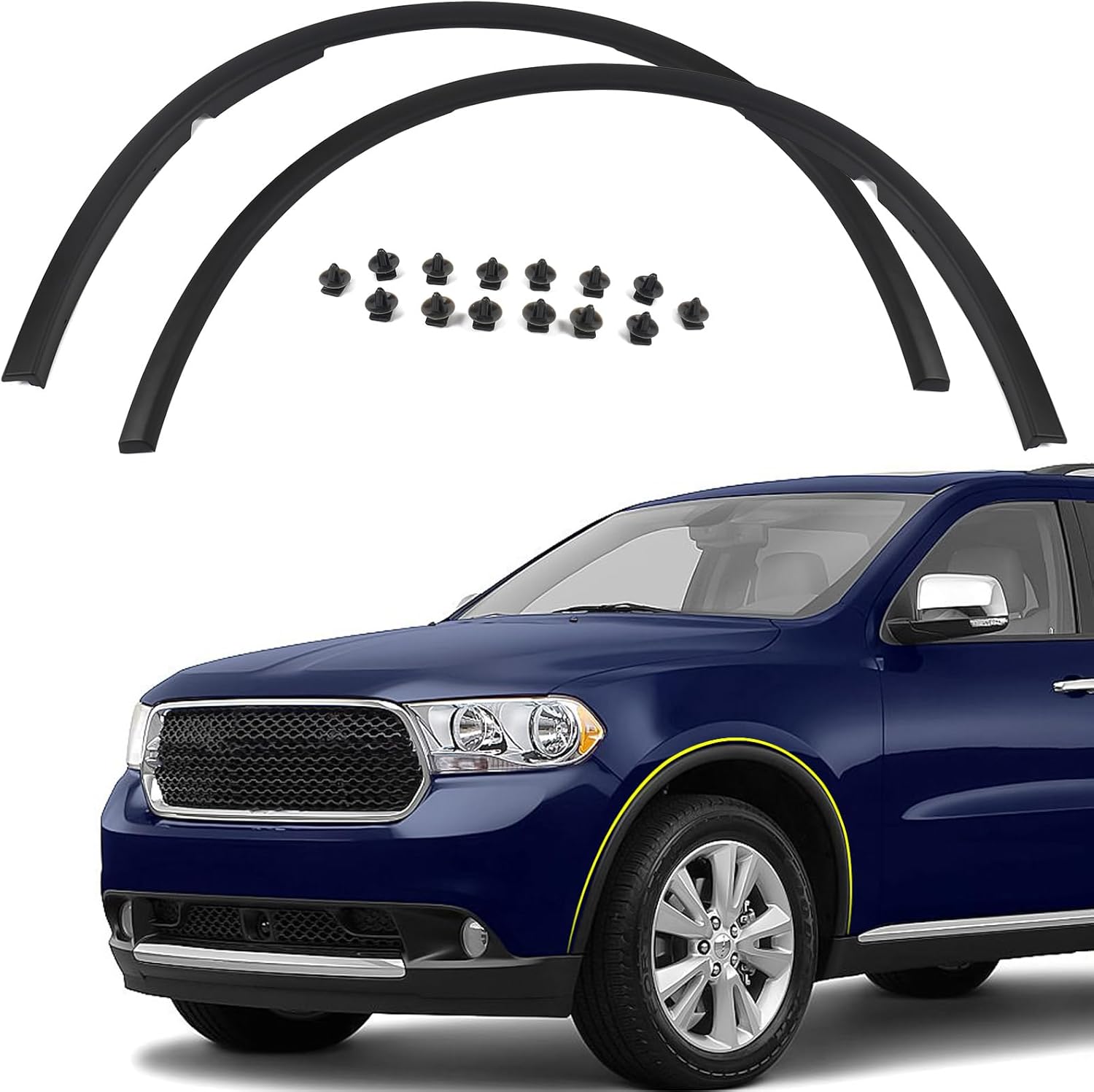 FIONE Front Wheel Arch Fender Cover Trim Moulding Molding Compatible with Dodge Durango 2011-2018 (left and right)