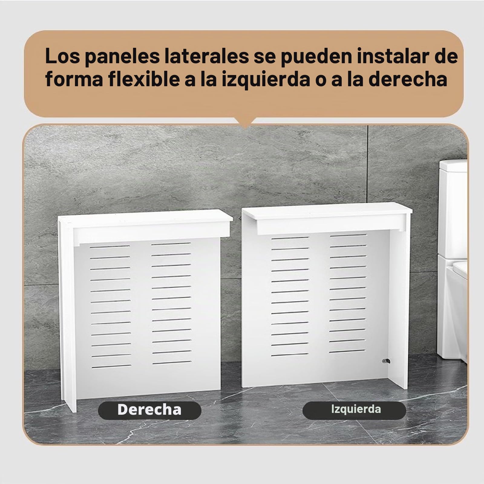 Cubre Radiadores Blanco Cubiertas de Radiador de Tres Lados para el Hogar Estante para Mueble de Baño, Mueble de Suelo para Sala de Estar y Pasillo(40x60x15cm/15.8x23.6x5.9in)