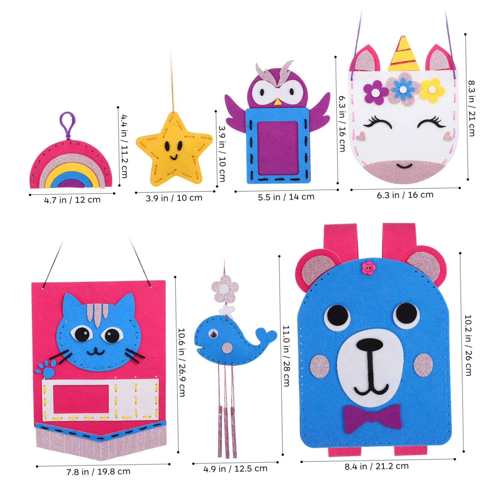DECORNIJIA Kit Manualidades Costura Fieltro para Proyectos de Bolsos y Figuras DIY Diseño Único y Textura Resistente para Principiantes