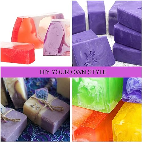 Miniatura 7 de ZOENHOU 2 moldes de jabón morado de 42 onzas con 2 tapas, kit de moldes de silicona rectangulares flexibles con caja de madera, juego de
