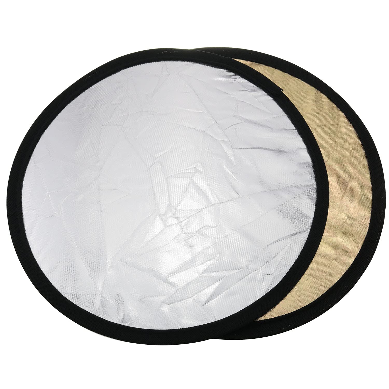 CZQC Light Reflector 2-in-1 Silver/Golden Background Round Diffuser Panel 1.8 inches/30cm Photography Reflector Collapsible Reflector