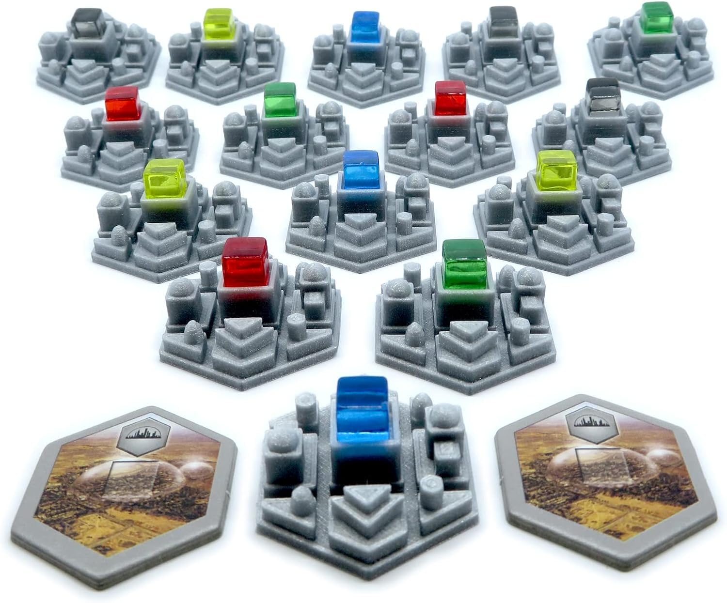 Pack Completo Premium para Terraforming Mars y Expansiones Colonias, Venus Next y Conflictos | 87 Piezas 3D | Losetas Detalladas, Tokens y Naves Espaciales a Todo Color