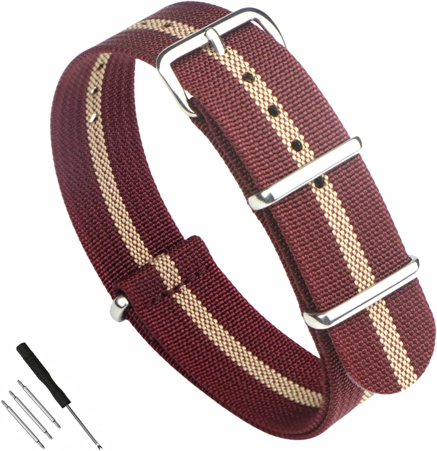 Premium Military Ballistic Ribbed Nylon Watch Straps 18mm 19mm 20mm 22mm Replacement Watch Band for Men