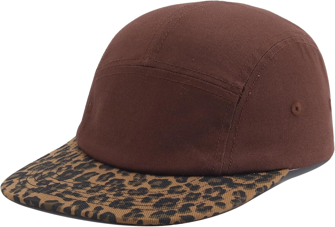 5 Panel Baseball Cap Leopard Print Flat Brim Hat Vintage Snapback Hats for Men Hip Hop Street Style Skateboard Hat - Image 3