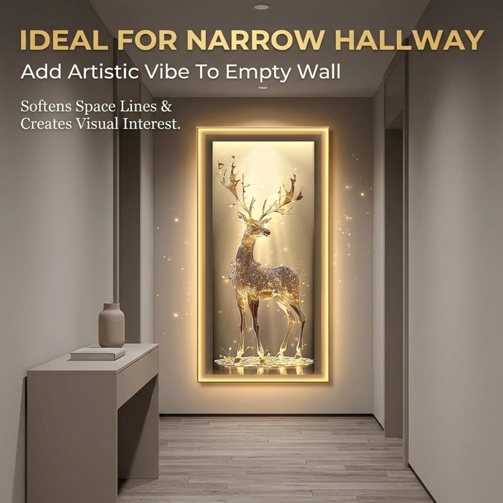 Lampada Decorativa Moderna 3D e Scultura Artistica a LED | Quadro luminoso da parete con paesaggio, Adatta per soggiorni, ingressi e interni domestici(B,80*160cm/31.5*63in)