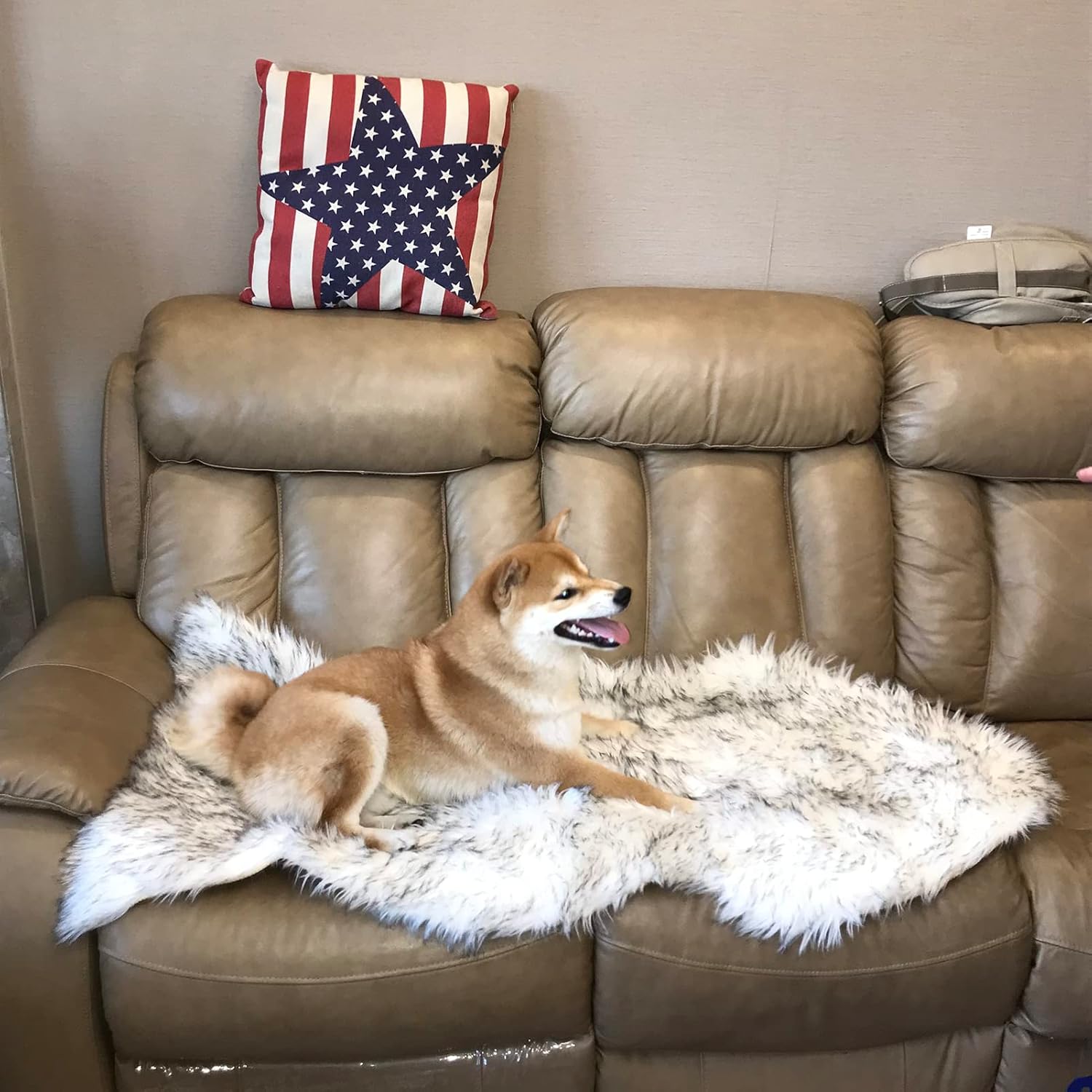 FIRNISHION Dog Bed Rug Faux Fur Dog Bed Sofa Blanket