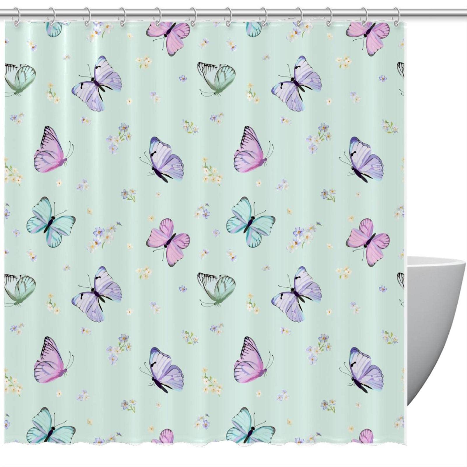 Rideau de douche imperméable 168 x 183 cm anti éclaboussures pour votre bain