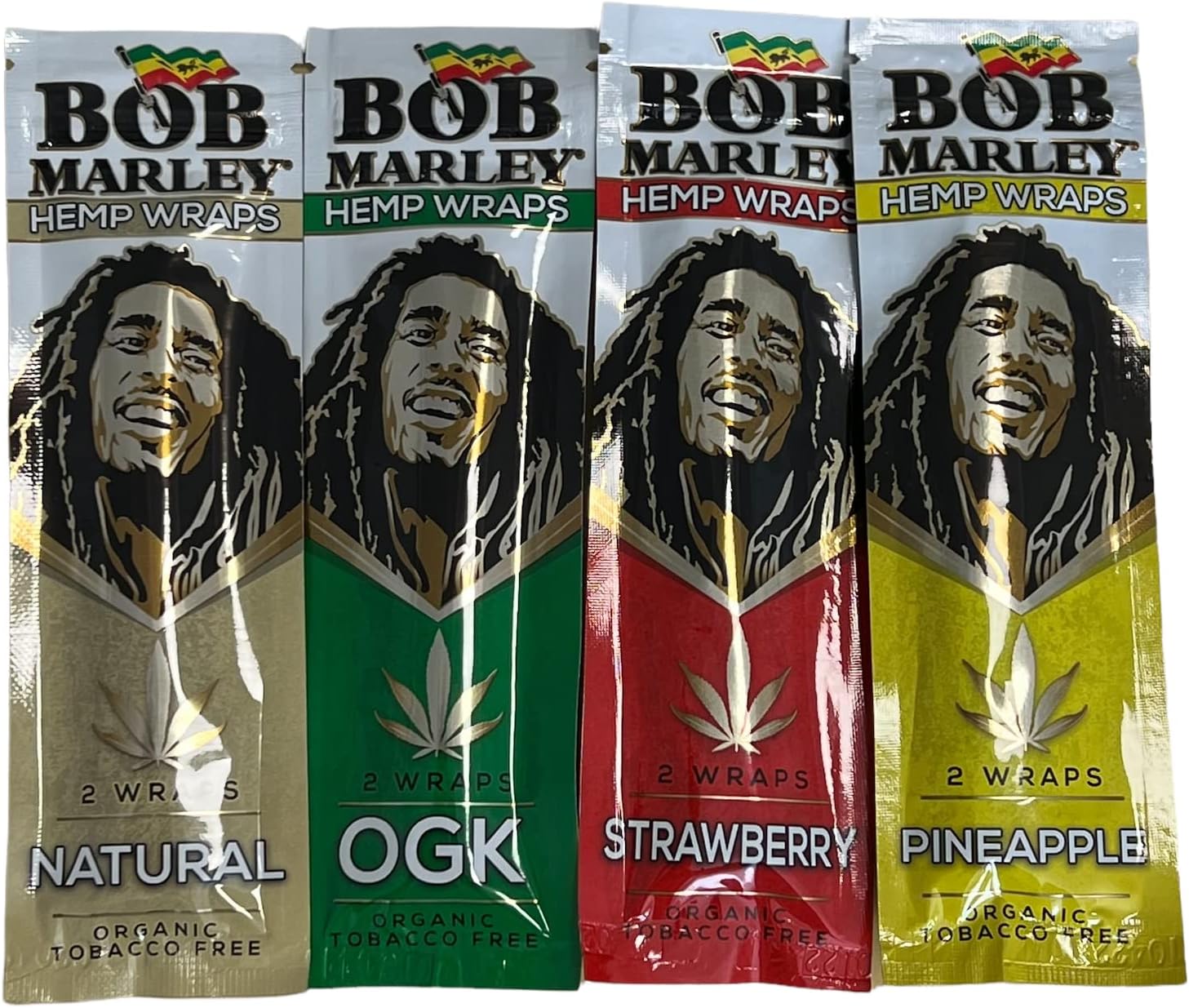 4 Packs Marley Rolling Paper Combo Pack Pre-wrap (Strawberry, OGK, Natural Pineapple) + RSV Scoop Card