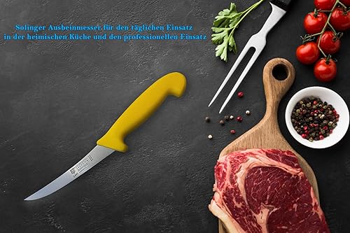 Miniatura 6 de SMI Solingen Germany - Cuchillo para deshuesar - Cuchillo de filete curvo de hoja semiafilada de 5 pulgadas para procesamiento de carne y deshuesado