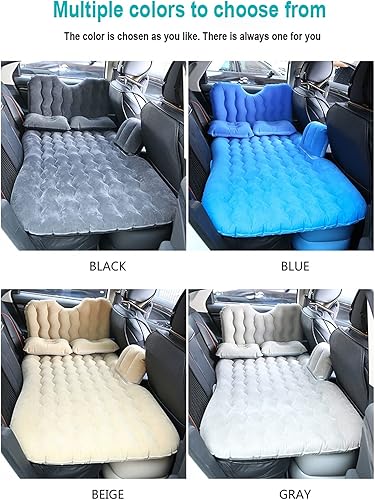 Miniatura 6 de Cama de viaje multifuncional PVC+Flocado Coche Cama Inflable Accesorios para Coche al aire libre 5,350.4 in Colchón SUV (Color Negro)